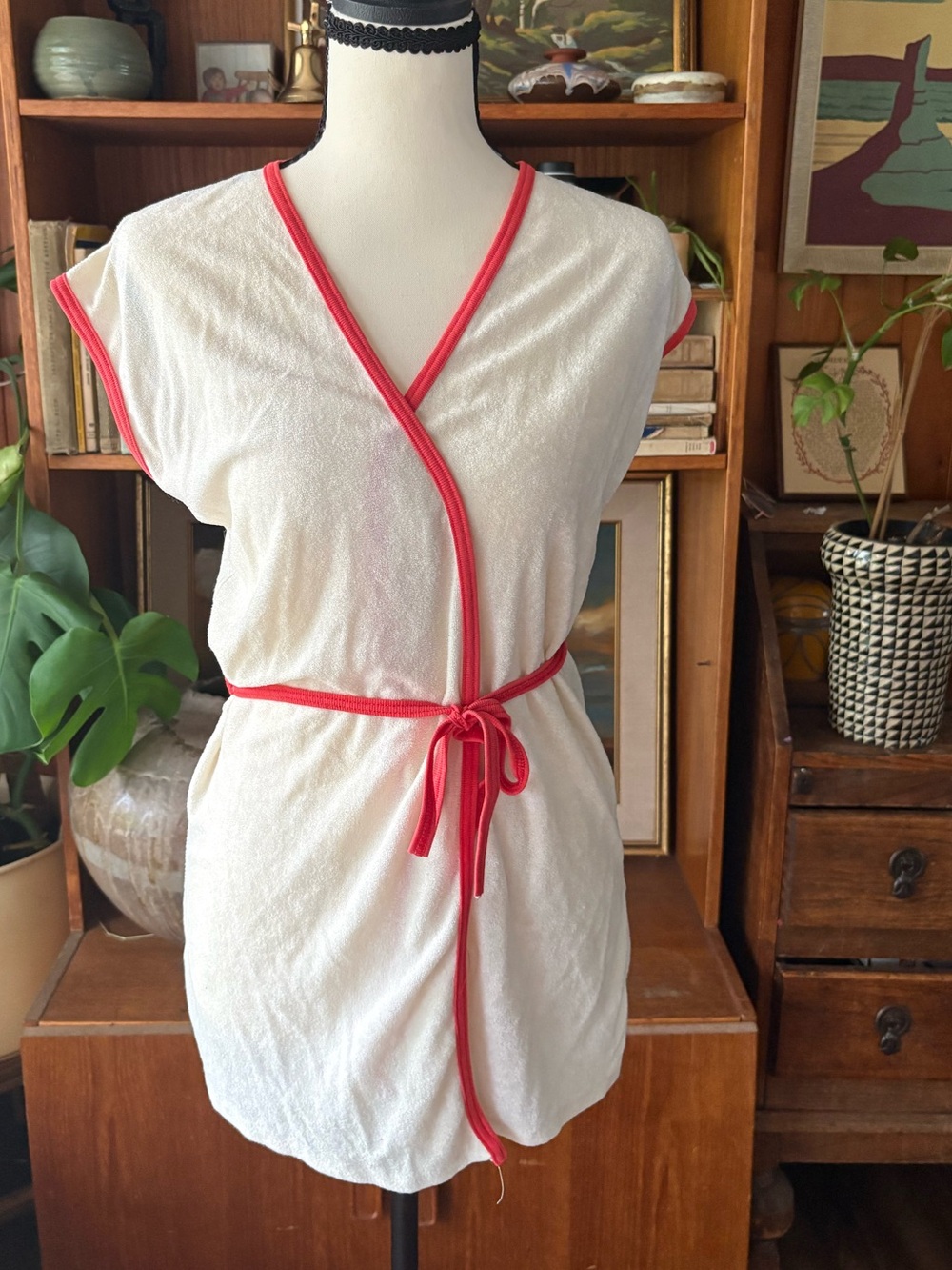 70s VTG Terry Towel Bathing Suit Cover M